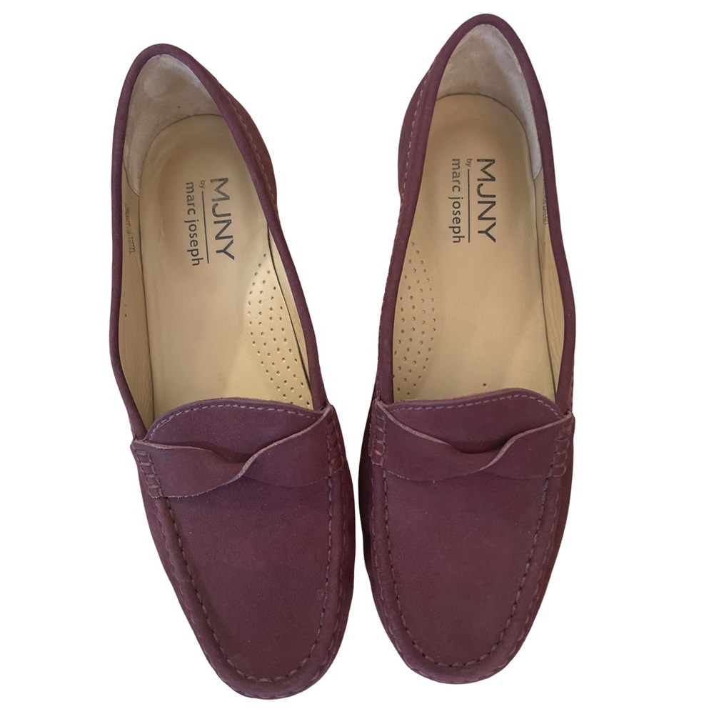 Marc Joseph NY Burgundy Suede Penny Loafers | Women’s 9.5
